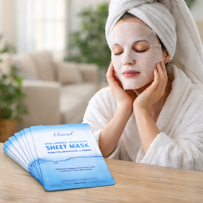 Avirovia® Hydrating Collagen Sheet Mask with Hyaluronic Acid – Deep Moisture, Skin Firming & Brightening Face Mask