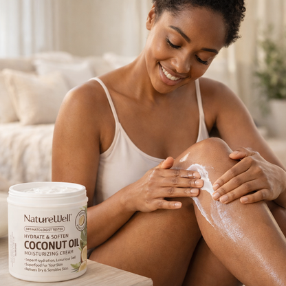 Avirovia® NatureWell Coconut Oil Moisturizing Cream 16oz – Deep Hydration Body & Face Cream with Vitamins A, C & E for Dry & Sensitive Skin